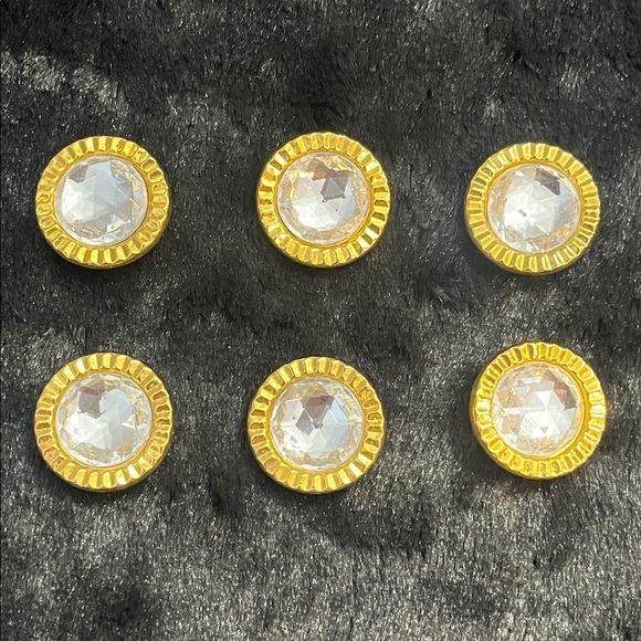 Gold & Rhinestone Button Covers - Picture 2 of 2